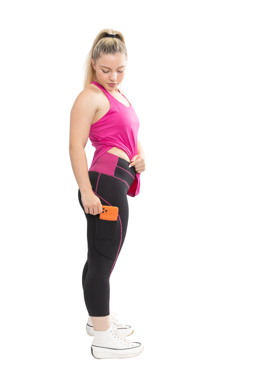 Leggings 7/8 cut high with pocket 4021