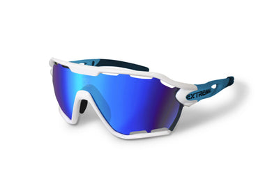 מראה לבנה מבריקה עם עדשות תכלת 3051