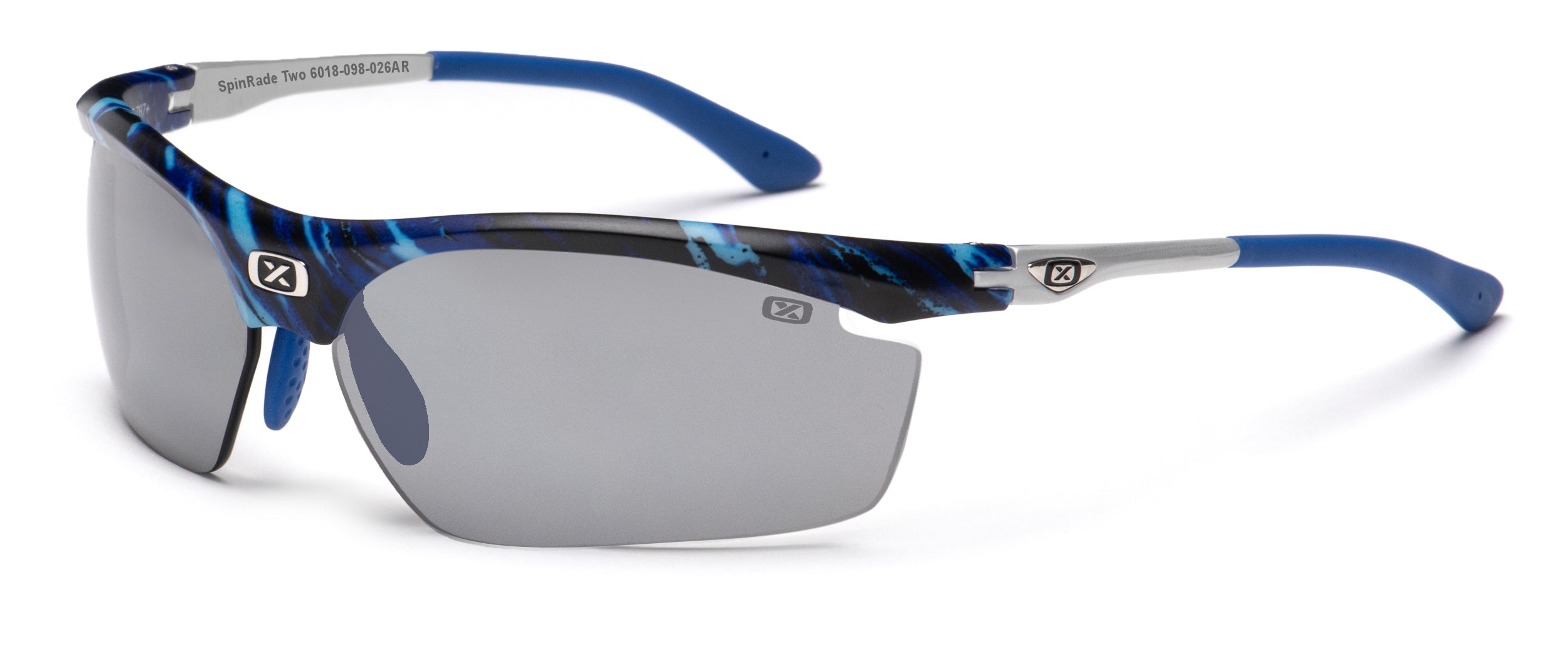 Blue Textured lens mirror Silver Spinrade Two 6018 Glasses